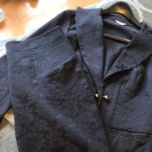 Blue brocade skirt and matching jacket